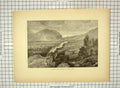 Original Old Antique Print C1880 Weber River Entrance Echo Canon America 19th