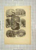 Old Antique Print C1880 Scenes Mammoth Cave Giant'S Coffin Kentucky Cliff 19th