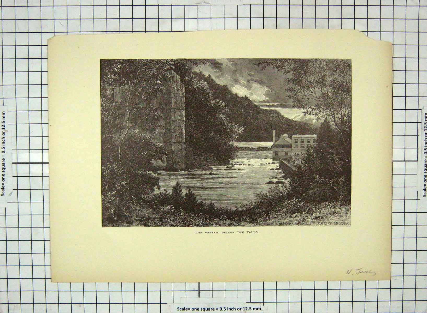 Old Antique Print C1880 Passaic River Jersey New Greenwood Lake America 19th