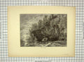 Original Old Antique Print C1880 Spirit Harbor Lake Superior Island America