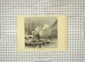 Old Antique Print C1880 Middle Block-House Cascades Mountains Red Rock 19th