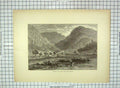 Old Antique Print C1880 Tyrone Gap Mountains Juniata Huntingdon America 19th