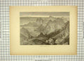 Antique Old Print C1880 Terres Mauvaises Utah Mountains Salt Lake America 19th