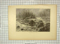 Original Old Antique Print C1880 Dalles St. Louis River Red Dakota America