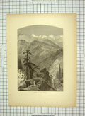 Original Old Antique Print C1880 Summit Sierras Mountains Giant'S Gap America
