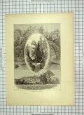 Old Antique Print C1880 Ithaca Buttermilk Ravine River Tower Rock Gods 19th