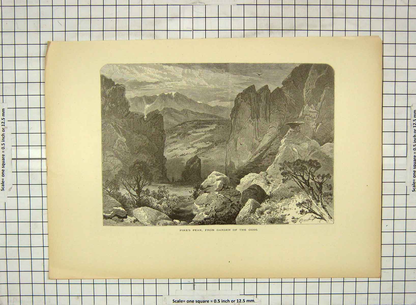 Old Antique Print C1880 Pike'S Peak Garden Gods Upper Twin Lake America 19th