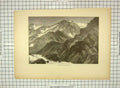 Original Old Antique Print C1880 Snow-Mass Mountain Elk-Lake Waterfall America