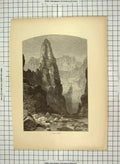 Antique Old Print C1880 Kanab Canon Cliffs Colorado Lake Michigan America 19th