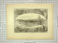 Original Old Antique Print C1880 Troy Oakwood Lumer Albany America River Boats