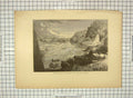 Original Old Antique Print C1880 Potomac Chain Bridge River Arlington America