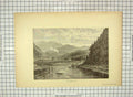 Original Old Antique Print C1880 Nanticoke Dam Mountains River America 19th