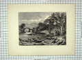 Original Old Antique Print C1880 Weir Bridge Killarney Macgillicuddy Reeks