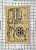 Original Old Antique Print Architecture 1872 Cathedral Moulins France Millet