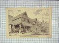 Old Antique Print Architecture 1878 Farm Buildings Saint-Germain Calvados 19th