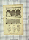 Old Antique Print Architecture 1873 Loge Seigneurie Florence Escutcheons 19th