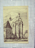 Old Antique Print Architecture 1884 St. Ulrich Brunswick Kell Cathedral 19th