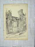 Original Old Antique Print Architecture 1875 Church Germany Akerman Victorian