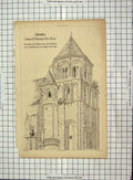 Original Old Antique Print Architecture1867 Church Ranegord West Tower Willcox