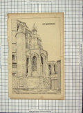 Original Old Antique Print Architecture 1868 Apsidal Chapels Cathedral Quentin