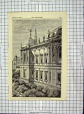 Original Old Antique Print Architecture 1882 University Franzensring Vienna