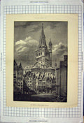 Old Antique Print Architecture 1883 Church Gross-St-Marton Cologne France 19th