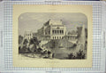Original Old Antique Print Architecture 1882 Stadt-Theater Leipzig Fountain
