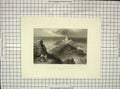 Old Antique Print Numbles Rocks Lighthouse Swansea Bay Mossman Bartlett