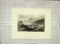 Original Old Antique Print Engraving View Fort Penryn Bangor Mountains Armytage