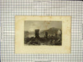 Original Old Antique Print Bartlett Prior Engraving View Ruins Fort Ticonderoga