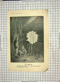 Original Old Antique Print War France Siers Hut Moonlight Water Pump