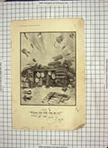 Original Old Antique Print War France Siers Battle Shelter Dug-Out