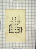 Old Antique Print C1880 Plan Bristol Cathedral Engraving Winkles Garland 19th