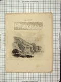 Original Old Antique Print Lands End Cornwall Light House 1814 Cooke Murray