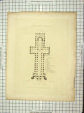 Original Old Antique Print 1837 Plan Peterborough Cathedral Engraving Winkles