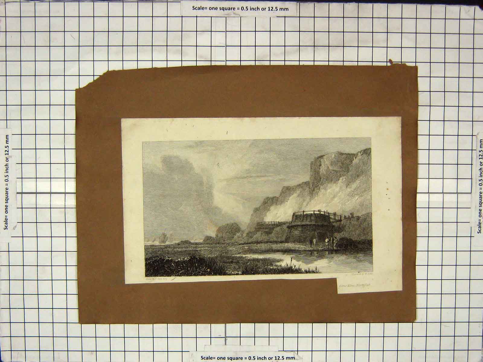 Old Antique Print C1880 Lime Kilns Northfleet Cooke Duke Buccleugh Fish 19th