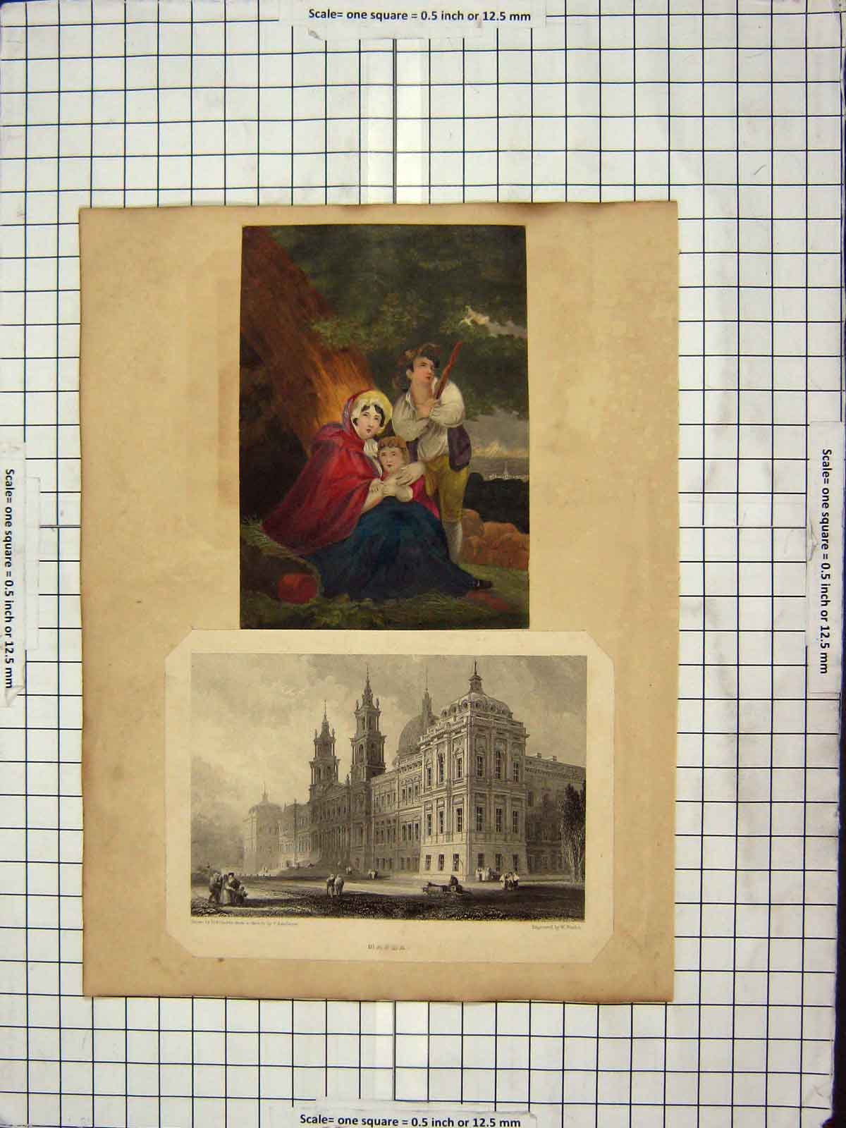 Antique Old Print C1880 Mafra Finden Family Fishing Horses Jack Bill Butt 19th
