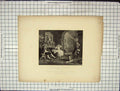 Old Antique Print C1880 Nicholson Engraving Marriage A La Mode Breakfast 19th