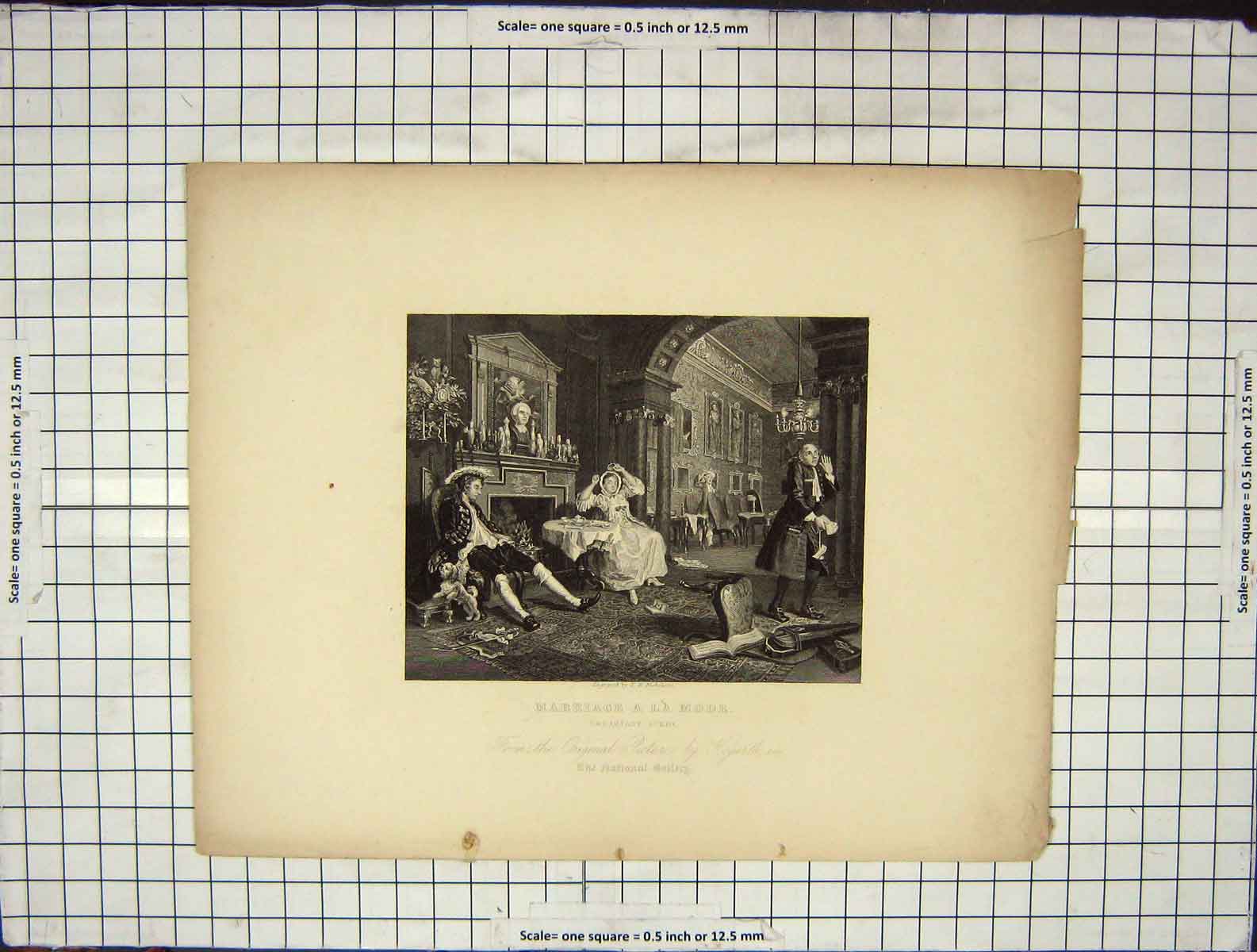 Old Antique Print C1880 Nicholson Engraving Marriage A La Mode Breakfast 19th