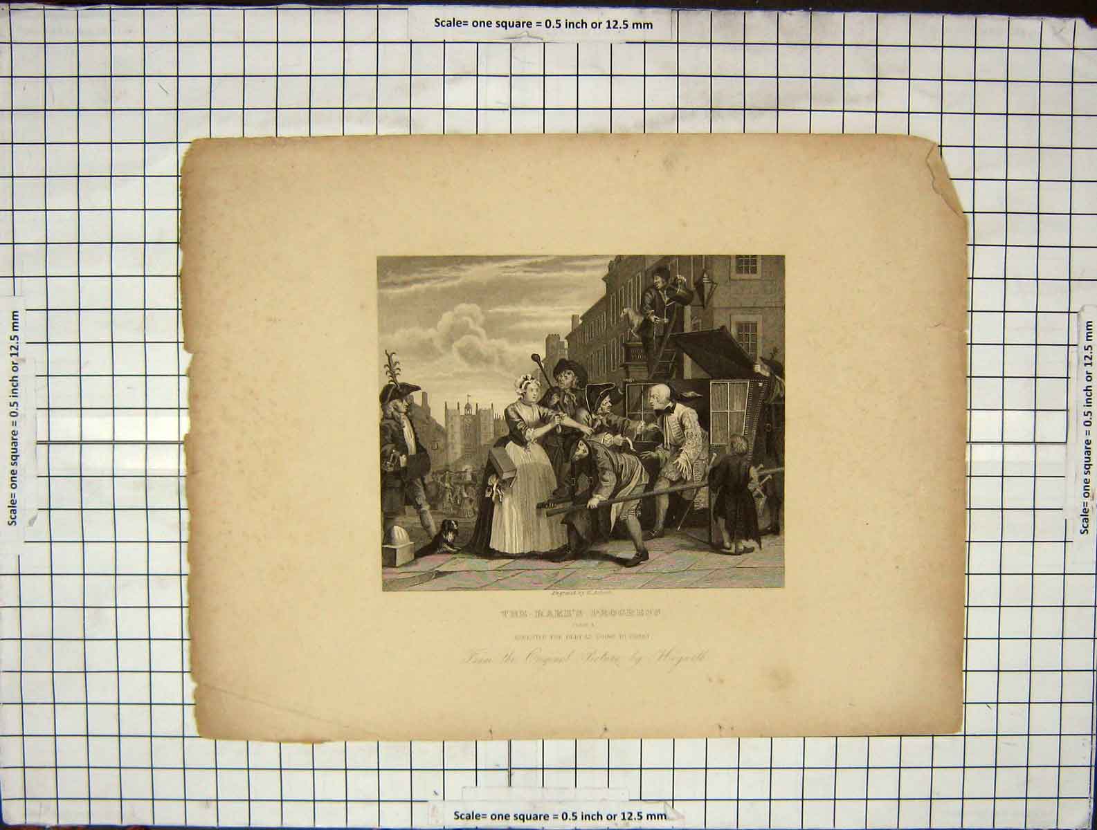 Old Antique Print C1880 Adlard Engraving Rake'S Progress Arrested Court 19th
