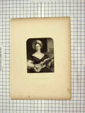 Original Old Antique Print 1844 Portrait Lady Palace Engraving Cochran 19th