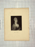 Original Old Antique Print C1880 Portrait Mrs Fry Lady Engraving Cochran 19th
