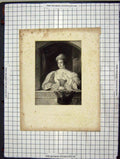 Original Old Antique Print C1880 Baron'S Daughter Portrait Posselwhite Hollins