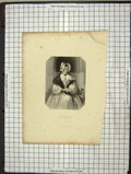 Original Old Antique Print C1880 Portrait Devotee Lady Woman Jenkins Victorian
