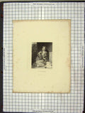 Original Old Antique Print 1846 Portrait Lady Ionaian Captive Fox Engraving