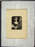 Original Old Antique Print 1844 Portrait Lady Palace Cochran Engraving 19th