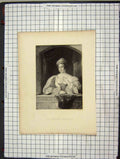 Original Old Antique Print C1880 Portrait Baron Daughter Posselwhite Victorian