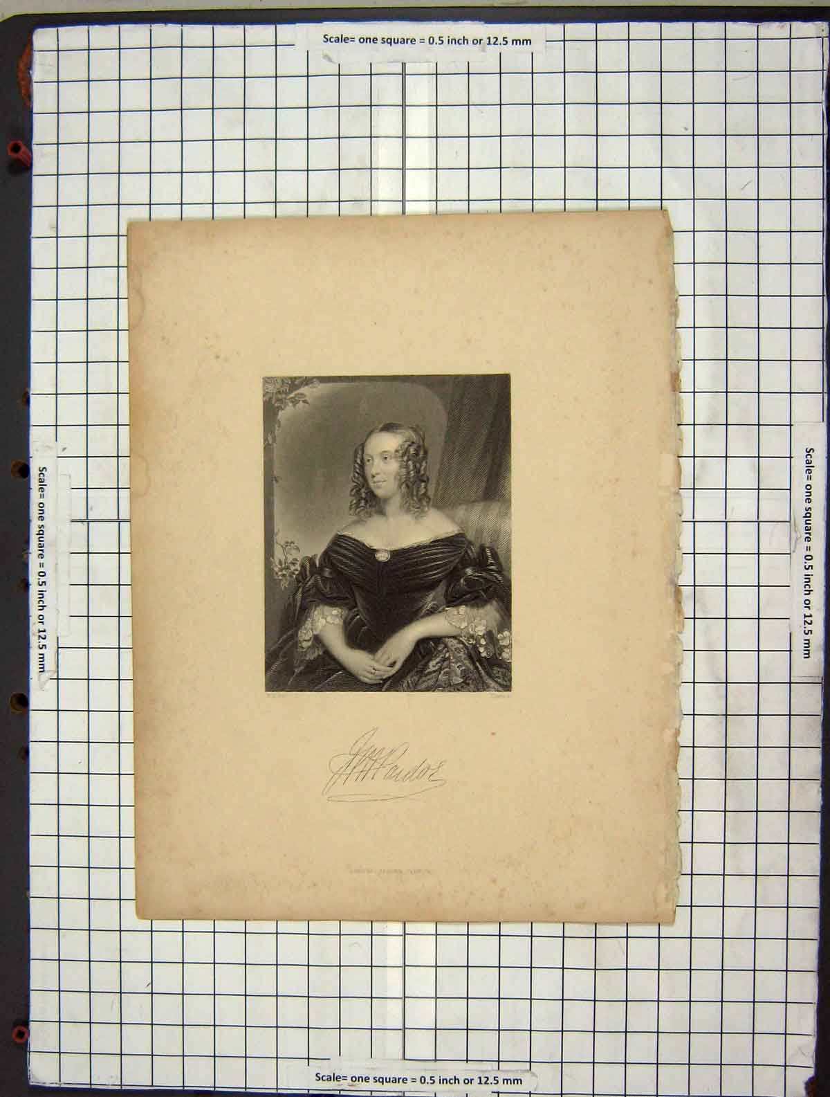 Original Old Antique Print C1880 Portrait Beautiful Woman Thomson Room 19th