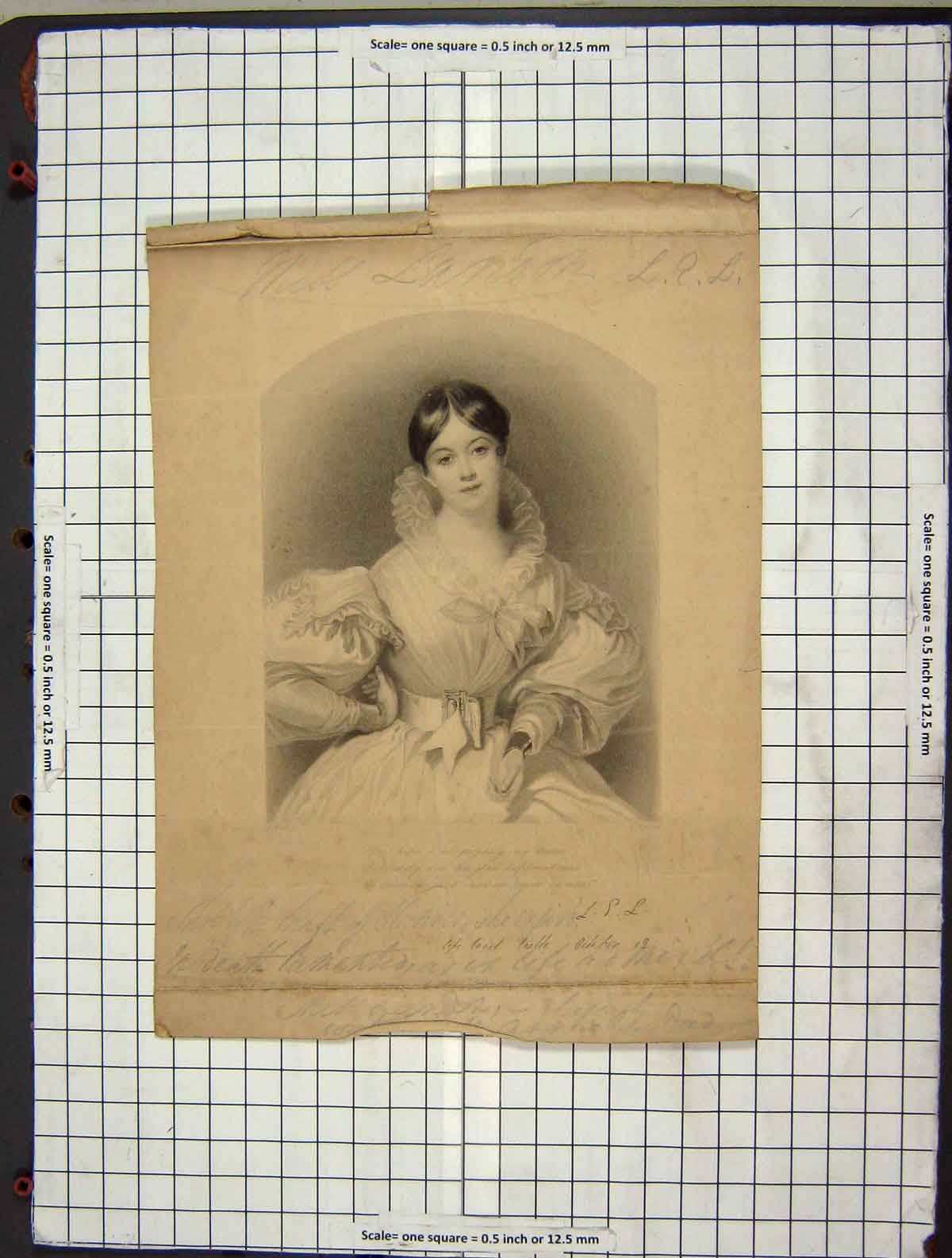 Original Old Antique Print C1880 Portrait Miss Lanook Engraving Thomson Maclise