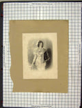 Original Old Antique Print C1880 Portrait Viola Lady Woman Engraving Victorian